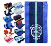 LEBENGOOD, Serviette de Plage, Piscine, Chaise Longue, Salle de Bain, Douche, 100% Coton égyptien, Velours, éponge, Absorbant, Doux, séchage (90 x 165 cm)