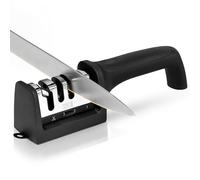 LEBENLANG Aiguiseur couteaux 4 étapes - Compact pour un affûtage grossier & fin I Aiguisage de ciseaux & couteaux I Affuteur de couteaux professionnel Eguiseur de couteau Aiguiseurs Knife sharpener