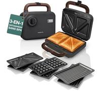 LEBENLANG Appareil a Croque Monsieur 3 en 1-750 W Avec 3 accessoires pour Grillades, Sandwichs & Gaufres I Appareil à Gauffre Croquemonsieur Machine panini Gaufrier Croque Monsieur Gauffrier