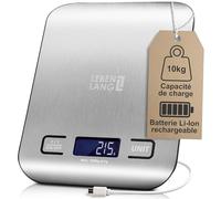 LEBENLANG Balance de cuisine numérique rechargeable par USB - Jusqu'à 10 kg & Incl.câble de recharge I Balances de precision Pese aliment cuisine Pesette alimentaire calcul calories electronique