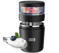 LEBENLANG Bol muesli a emporter avec cuillère - Paroi intérieure isolante en acier inoxydable & 650ml I Pot petit dejeuner Bol overnight oats jar I Pot yaourt Boite cereales Bols avoine