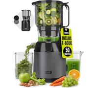 LEBENLANG Centrifugeuse extracteur de jus - grande ouverture de 130 mm | Livre de recettes incl. I Parfait pour les fruits et légumes entiers 100% sans BPA I Slow Juicer Machine Extracteurs legumes