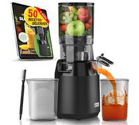 LEBENLANG Centrifugeuse extracteur de jus - Livre de recettes incl. & grande ouverture de 130 mm I Parfait pour les fruits et légumes entiers 100% sans BPA I Slow Juicer Machine Extracteurs legumes
