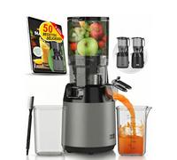 LEBENLANG Centrifugeuse extracteur de jus - Livre de recettes in rande ouverture de 130 mm I Parfait pour les fruits et légumes entiers 100% sans BPA I Extracteurs de Jus electric Juicer Machine