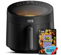 LEBENLANG Friteuse air fryer 5L & 1500W - Livret de recettes & incl. 8 programmes I Sans huile & sans graisse friteuses à airfryer I Air fryerr Mini Air fruer & frayer Appareil frier Flyer air chaud
