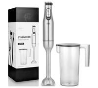 Lebenlang LBL4589 Mixeur plongeant 1000 W fonction turbo, rabattable, sans BPA acier inoxydable