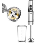 LEBENLANG Mixeur plongeant 1500W Acier inoxydable - Gobelet doseur 800ml & protection anti-éclaboussures I Réglable en continu & Turbo I Blender mixeur Mixer plongeur cuisine Mixeurs plongeants soupe