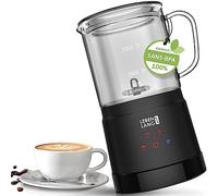LEBENLANG Mousseur à lait électrique en verre - 100% sans BPA comprend fouet de rechange & 4 modes mousseur lait I Mixeur lait mousse Machine I pour faire de la mousse de lait milk frother