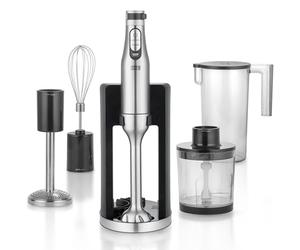 LEBENLANG Premium 1200W Set Mixeur plongeant - 5 Accessoires et protection anti-éclaboussures inclus I Réglable en continu & Turbo I Mixer plongeur blender Mixeurs soupe Hand blender professionnel