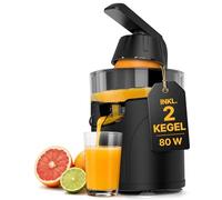 LEBENLANG Presse-agrumes électrique - Avec 2 cônes & sans BPA | Haut rendement I Presse-agrumes jus d'orange électrique I Presse-agrumes Presse-citron