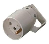 L'Ebenoïd - Fiche femelle 2P+T 16A IP40 anneau + eclipse blanc - Lébénoïd