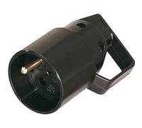 - Fiche femelle 2P+T 16A IP40 caoutchouc à anneau + eclipse Noir