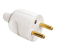 L'Ebenoïd - Fiche mâle 2P+T 16A IP40 sortie droite - Blanc - Lébénoïd G