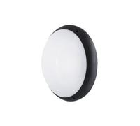 L'ebenoid - Hublot fluo 26W + 25W Ø 350mm noir polycarbonate lampes 4000K G24d-3 et E14 ballast elec CL1 IK10 IP65 SQUAD EBENOID 079436