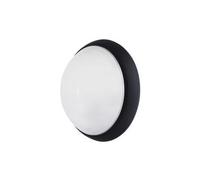 L'ebenoid - Hublot fluo 2X13W Ø 300mm noir polycarbonate avec lampes 4000K G24d-1 et ballast elec CL2 IK10 IP44 OPTION EBENOID 078805