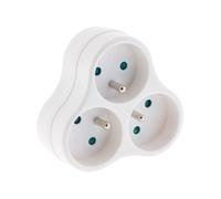 L'Ebenoïd - Multiprise biplite 16A façade - Blanc - Lébénoïd