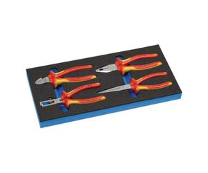 Lebenshilfe Gießen Jeu de pinces LD45 l.185xP.385xH.30mm 1/3 module à outils 4-pcs. VDE Knipex pinc Quantité:1