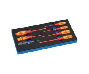 Lebenshilfe Gießen Jeu de tournevis LD45 l.185xP.385xH.30mm 1/3 module à outils 7-pcs. VDE fentePH Quantité:1