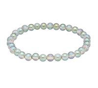 Lebensquelle Plus Angel Aura Bracelet boule en cristal de roche avec perles de 6 mm Bijoux naturels 19 cm, 19 centimeters, Pierre précieuse, cristal de roche