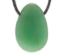 Lebensquelle Plus Aventurine Verte en Forme de Goutte - Pendentif en Pierre Roulée avec Cordon en Coton - Pierre Précieuse de Qualité Supérieure