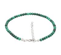 Lebensquelle Plus Bracelet de cheville avec pierres précieuses | 4 mm de diamètre | 25 cm + 5 cm réglable | Bijou en pierre précieuse, taille unique, Pierre précieuse