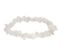 Lebensquelle Plus Bracelet éclats populaire | Bracelet élastique fait main en pierres naturelles véritables (Pierre de lune arc-en-ciel)