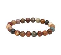 Lebensquelle Plus Bracelet en perles 8 mm | Bracelet en pierres naturelles de haute qualité | Élastique (Jaspe océan)
