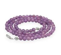 Lebensquelle Plus Chaîne à boules en pierre précieuse + fermoir en argent 925 | Boules de 4 mm de diamètre | Fermoir mousqueton de 45 cm de long | Chaîne de qualité supérieure, Medium, Gemme, Divers