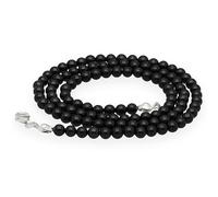 Lebensquelle Plus Chaîne à boules en pierre précieuse + fermoir en argent 925 | Boules de 4 mm de diamètre | Fermoir mousqueton de 45 cm de long | Chaîne de qualité supérieure, Moyen, Gemme