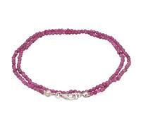 Lebensquelle Plus Collier en pierre précieuse à facettes de 2 mm avec fermoir en argent 925 | Collier en pierre naturelle - Fabriqué à la main, filigrane et élégant | Bijou en cristal, 45 cm, Gemme