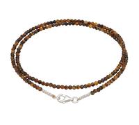 Lebensquelle Plus Collier en pierre précieuse à facettes de 2 mm avec fermoir en argent 925 | Collier en pierre naturelle - Fabriqué à la main, filigrane et élégant | Bijou en cristal, 45 cm, Gemme