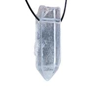 Lebensquelle Plus | Cristal de roche naturel dentelle | Pendentif avec cordon en coton, Gemme, cristal de roche