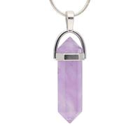 Lebensquelle Plus Double pointe sertie - Monture et œillet argentés - Pendentif en pierre précieuse, taille unique, Pierre, cristal de roche