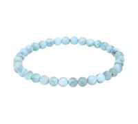Lebensquelle Plus Larimar Bracelet boule | Perles de 6 mm | Bijoux naturels Bracelet en pierre précieuse 19 cm, 18 centimeters, Pierre précieuse, onyx, larima