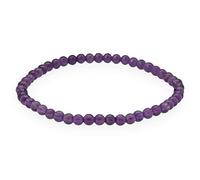Lebensquelle Plus Mini bracelet à boules - 4-5 mm - Bracelet en pierres précieuses de qualité supérieure, 19 centimeters, Améthyste