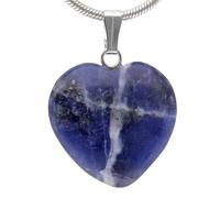 Lebensquelle Plus Pendentif en forme de cœur en pierre précieuse véritable 2 x 2 cm - Pendentif en forme de cœur avec œillet argenté, 2 cm, Pierre semi-naturelle, Divers