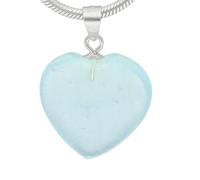 Lebensquelle Plus Pendentif en forme de cœur en pierre précieuse véritable - Œillet en argent 925 - Deux tailles - Pendentif en pierre naturelle - Bijou et idée cadeau, S (1,4 x 1,4 cm), Pierre