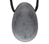 Lebensquelle Plus Pendentif en forme de goutte avec cordon en coton + carte de pierres | Set de pendentifs en pierre naturelle | Pendentif en pierre précieuse ajourée, 3 cm, Cristal, Divers