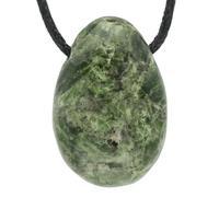 Lebensquelle Plus Pendentif en forme de goutte rare avec cordon en coton - Collier en pierre naturelle - Pendentif en pierre précieuse véritable - Pendentif goutte percé, 3 cm, Acier inoxydable