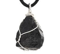 Lebensquelle Plus Pendentif en Pierre Brute de Tourmaline Noire et serti de Pierres brutes