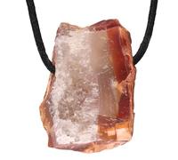 Lebensquelle Plus Pendentif en pierre brute - Pendentif percé avec cordon en coton - Naturel, one size, Gemme, Pas de pierre précieuse