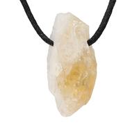 Lebensquelle Plus Pendentif en pierre brute - Pendentif percé avec cordon en coton - Naturel, one size, Gemme, Pas de pierre précieuse