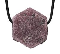 Lebensquelle Plus Pendentif en pierre brute - Pendentif percé avec cordon en coton - Naturel, one size, Gemme, Pas de pierre précieuse