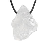 Lebensquelle Plus Pendentif en pierre brute - Pendentif percé avec cordon en coton - Naturel, one size, Gemme, Pas de pierre précieuse