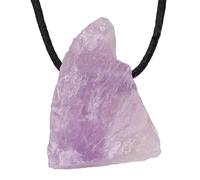 Lebensquelle Plus Pendentif en pierre brute - Pendentif percé avec cordon en coton - Naturel, one size, Gemme, Pas de pierre précieuse