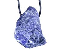 Lebensquelle Plus Pendentif en pierre brute - Pendentif percé avec cordon en coton - Naturel, taille unique, Gemme, Pas de gemme