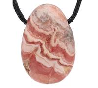 Lebensquelle Plus Pendentif en Pierre Rhodochrosite - Forme de Goutte avec Cordon en Coton - Pierre Semi-Précieuse de Qualité Supérieure
