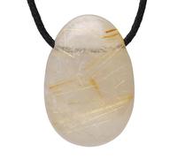 Lebensquelle Plus Pendentif goutte avec cordon en coton + carte de pierres précieuses - Pendentif en pierre précieuse véritable - Pendentif goutte percé, 3 cm, Pierre semi-précieuse, Diverses