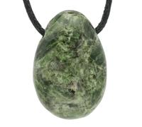 Lebensquelle Plus Pendentif goutte rare avec cordon en coton (Diopside)