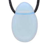 Lebensquelle Plus Pendentif goutte rare avec cordon en coton | Offre groupée collier en pierre naturelle | Pierre précieuse véritable | Goutte en pierre roulée percée (Verre opale)